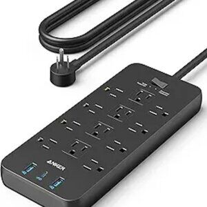 Anker Surge Protector Power Strip 12 Outlets 1 USB C 2 USB 5ft Cord Fast Chargin